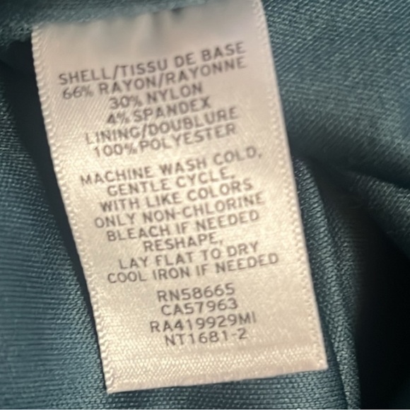 Rachel Parcell Teal Square Neck Long Sleeve Point Dress Never Worn Large - Picture 7 of 7